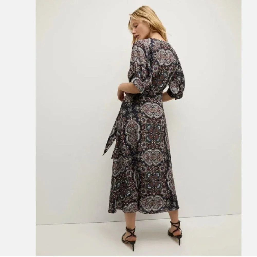 Veronica Beard Wyatt Kaleidoscope-Print Dress Navy Multi 6 NWT - Picture 5 of 7